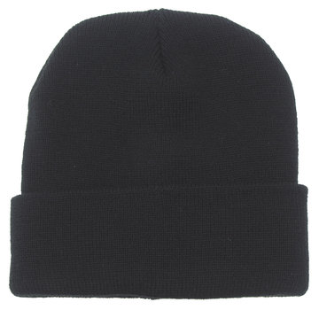 MFH Chapeau tricoté noir en 100% laine