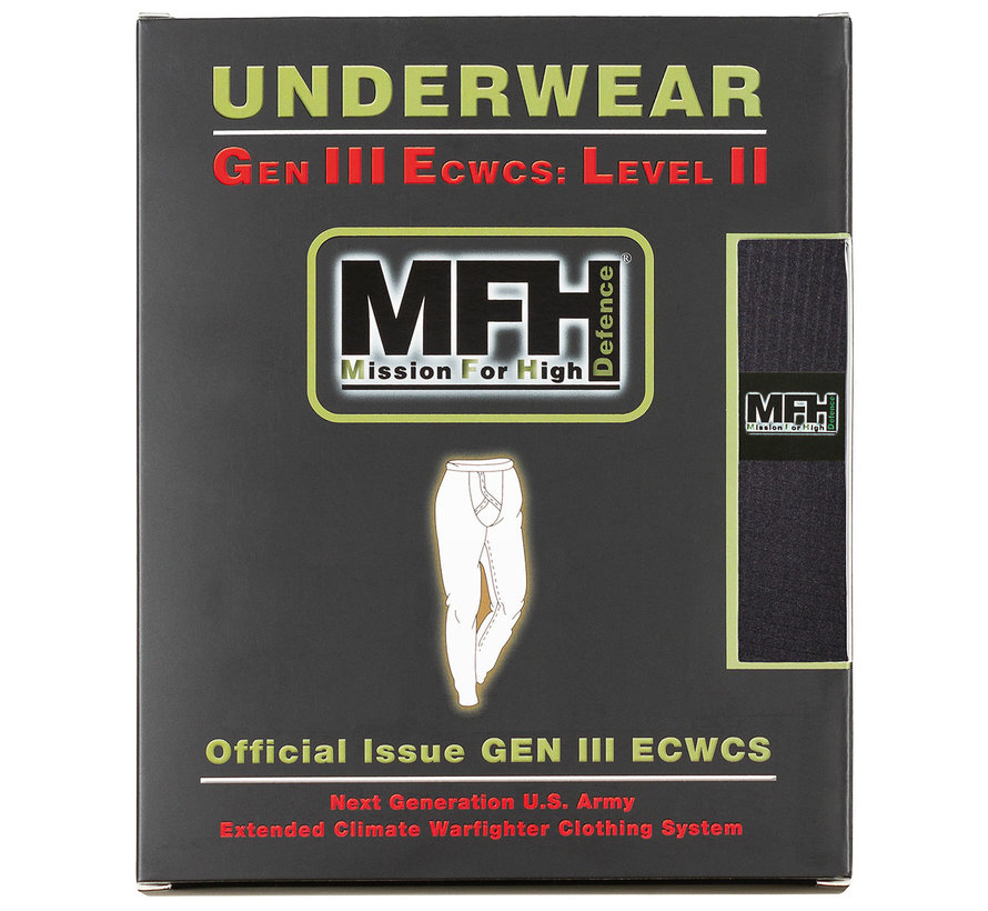 MFH High Defence - US Army lange onderbroek  -  Niveau II  -  GEN III  -  Zwart