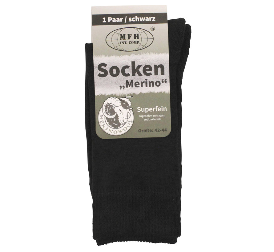 MFH - Socken -  "Merino" -  schwarz