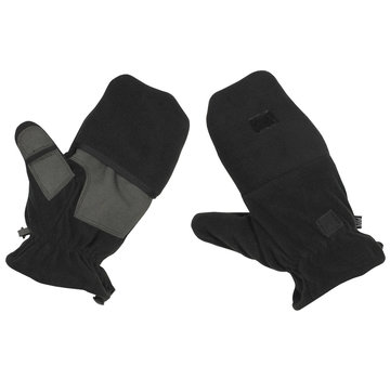 MFH MFH - Fleece-Faust-Fingerhandschuhe -  schwarz -  mit Ausziehschlaufen