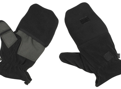 MFH MFH - Fleece-Faust-Fingerhandschuhe -  schwarz -  mit Ausziehschlaufen