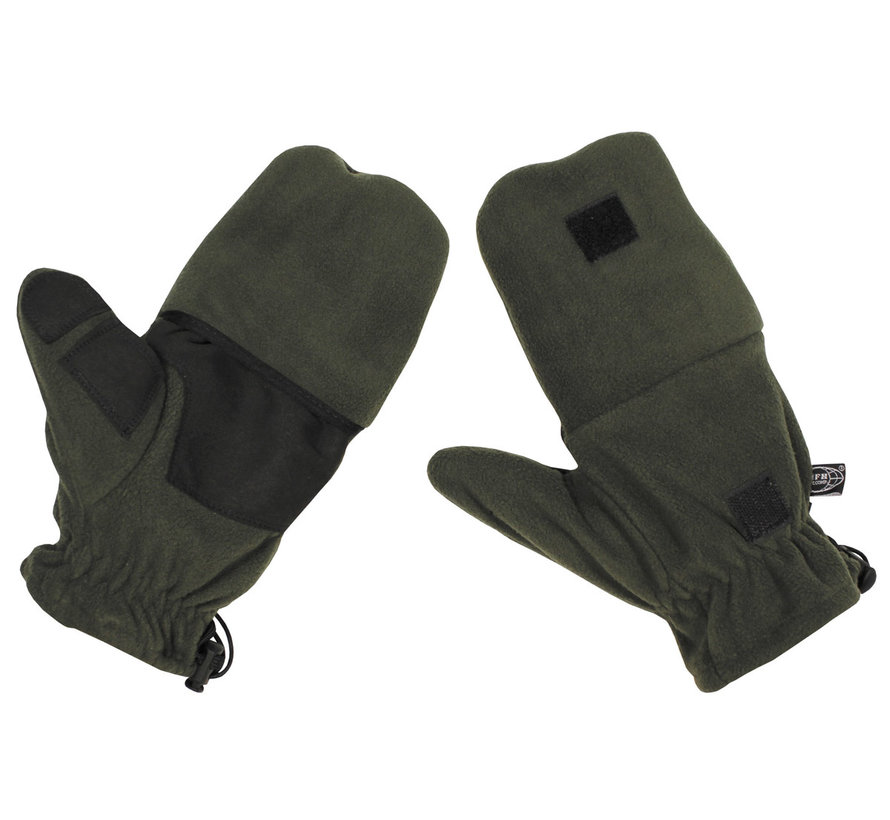 MFH - Gants de doigt de poing de tonice  -  Olive  -  avec des boucles de retrait