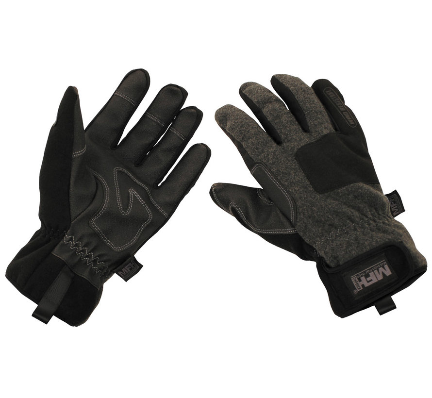 Gants à doigts noirs anti-vent merveilleusement chauds « Cold Time ».