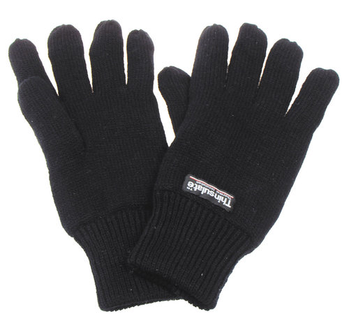 MFH Zwarte gebreide handschoenen  met  extra warme 3M™ Thinsulate™ Isolatie