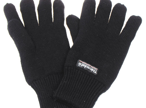 MFH Gants tricotés noirs avec isolation 3M™ Thinsulate™ extra chaude.