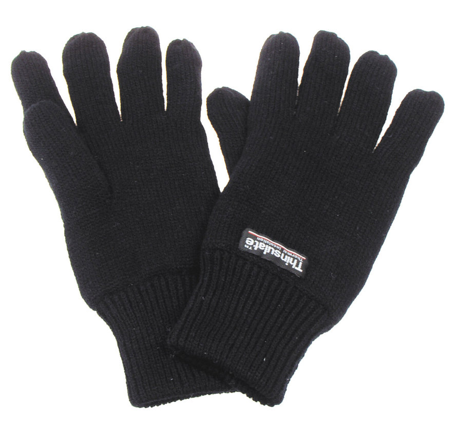 Schwarze Strickhandschuhe mit extra warmer 3M™ Thinsulate™ Isolierung