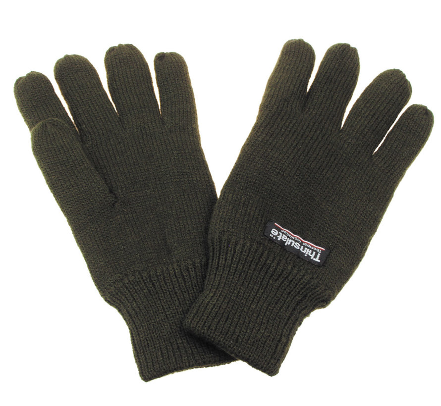 MFH - Gebreide handschoenen  -  Legergroen  -  3M™ Thinsulate™ Isolatie