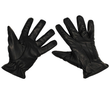 MFH Schnittfeste "Safety"-Handschuhe aus schwarzem Leder