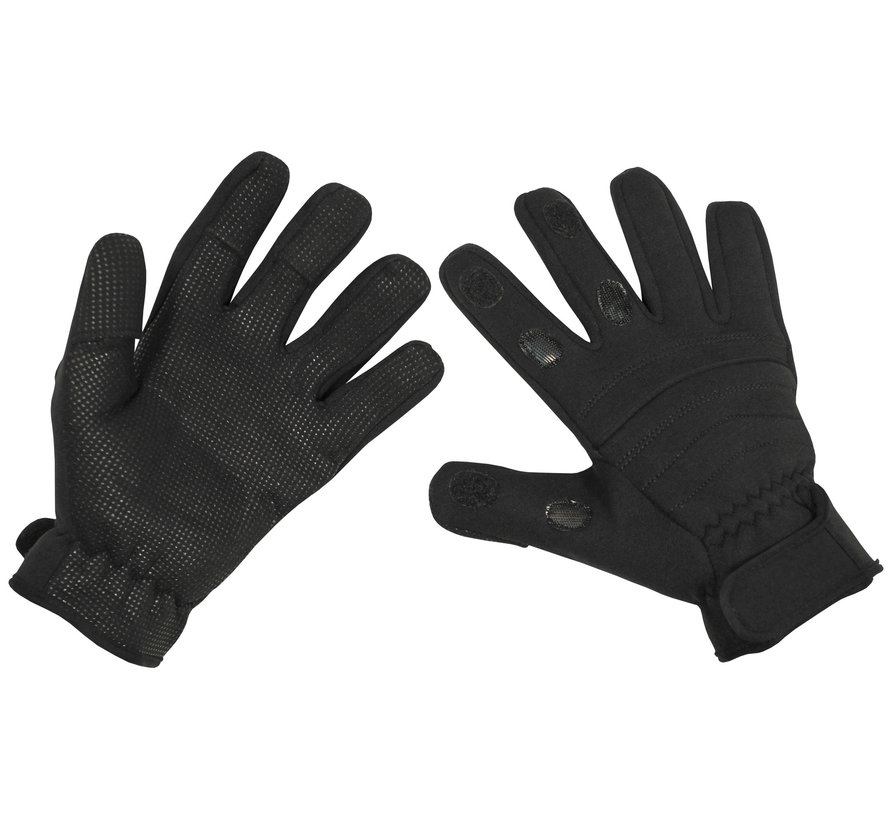 MFH - Fingerhandschuhe -  "Combat" -  Neopren -  schwarz