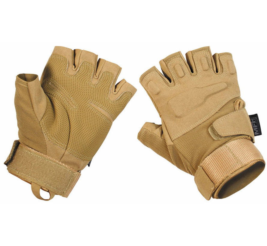 MFH High Defence - Gants tactiques  -  "Pro"  -  sans doigts  -  bronzage coyote