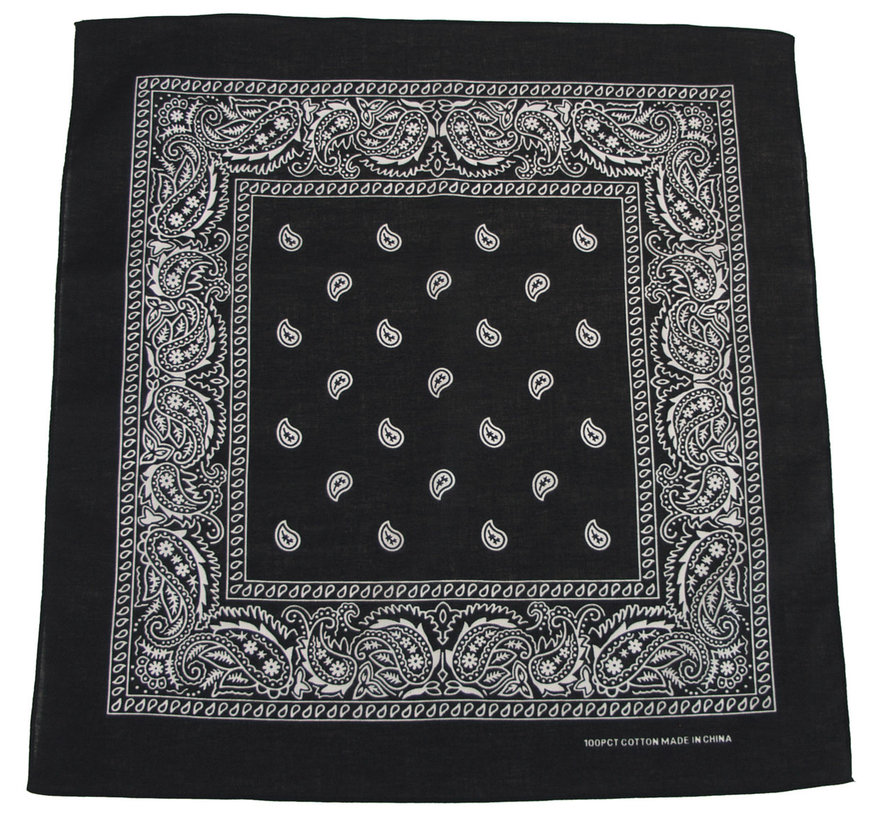MFH - Bandana -  coton -  env. 55 x 55 cm -  noir-blanc