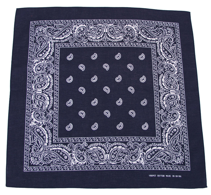 MFH - Bandana -  coton -  env. 55 x 55 cm -  marine-blanc