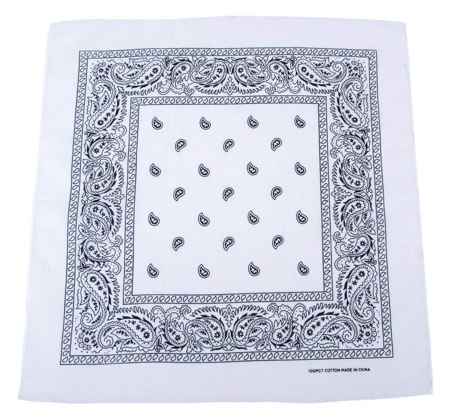 MFH - Bandana -  coton -  env. 55 x 55 cm -  blanc-noir
