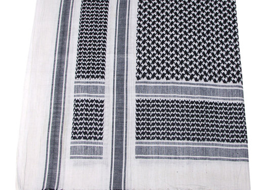 MFH MFH - Écharpe "Shemagh" -  avec franges -  noir-blanc -  env. 115 x 110cm
