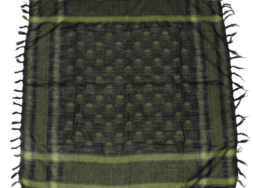 MFH MFH - Écharpe "Shemagh" -  avec franges -  vert-noir -  crâne