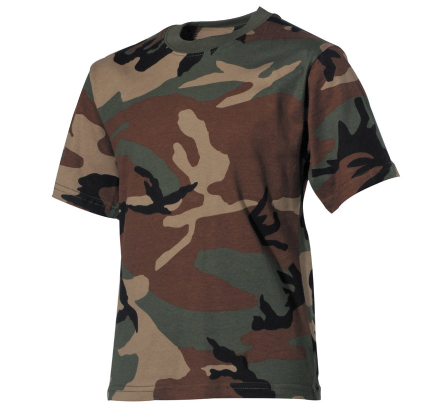 MFH - Kinder T-shirt  -  Woodland camo  -  170 g/m2