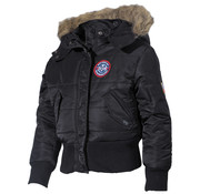 MFH MFH - US Kinder-Polarjacke -  N2B -  schwarz -  Kapuze mit Fellkragen