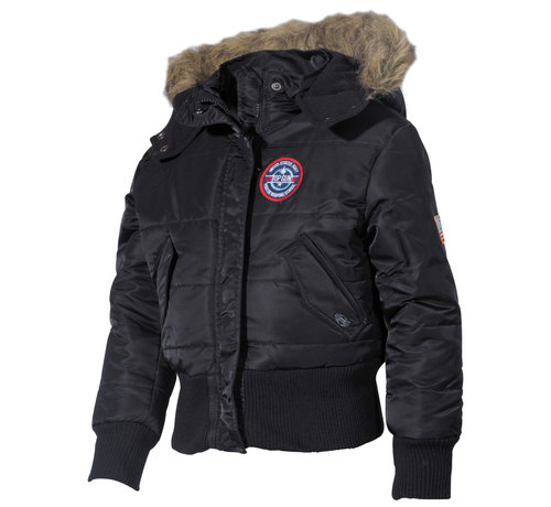 MFH MFH - US Kinder-Polarjacke -  N2B -  schwarz -  Kapuze mit Fellkragen