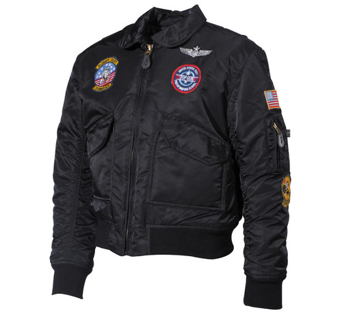 MFH MFH - Veste pilote pour enfants des États-Unis  -  Cwu  -  Noir  -  avec badge d’aviateur