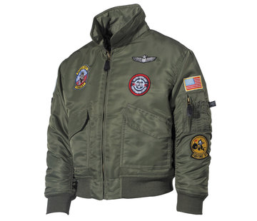 MFH MFH - US Kinder-Pilotenjacke -  CWU -  oliv -  mit Fliegerabzeichen