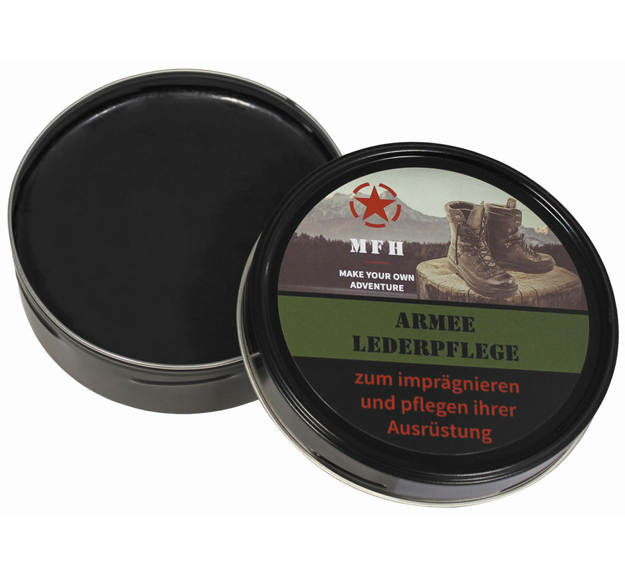 MFH - Schoenpoetser  -  "Army"  -  Zwart  -  150 ml blik