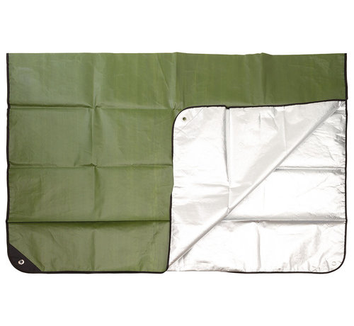 MFH Bâche d'urgence verte armée recouverte d'un côté d'aluminium