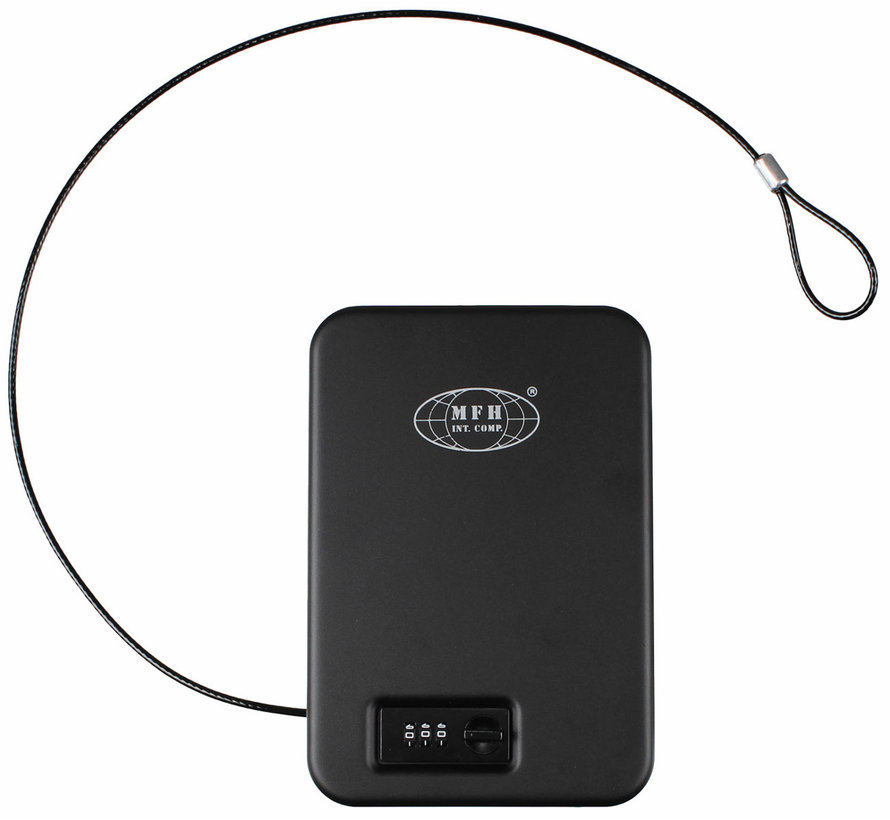 MFH - Sicherheitskassette -  schwarz -  Metall -  mit Zahlenschloss