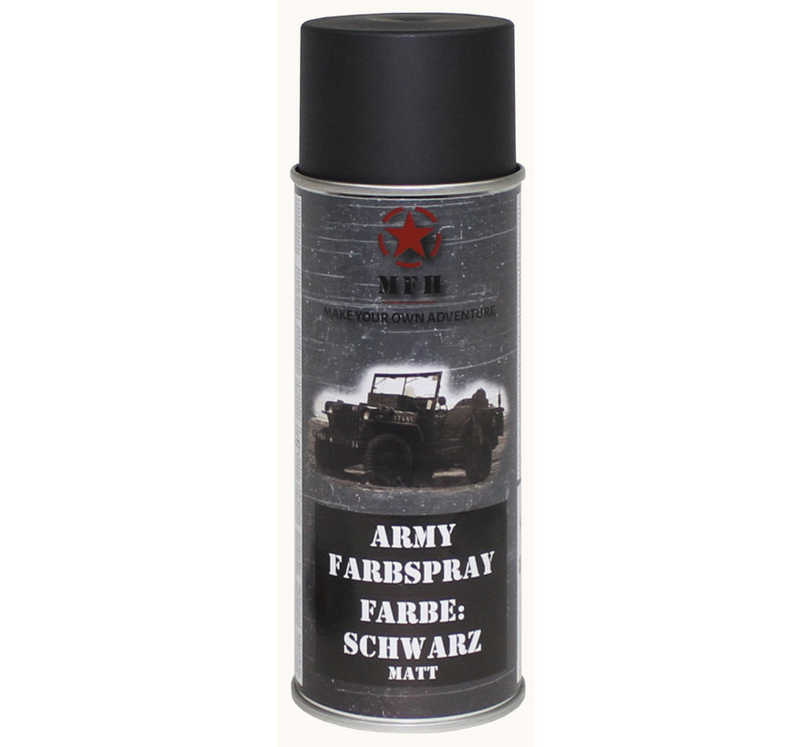 MFH - Bombe de peinture armée -  NOIR -  mat -  400 ml