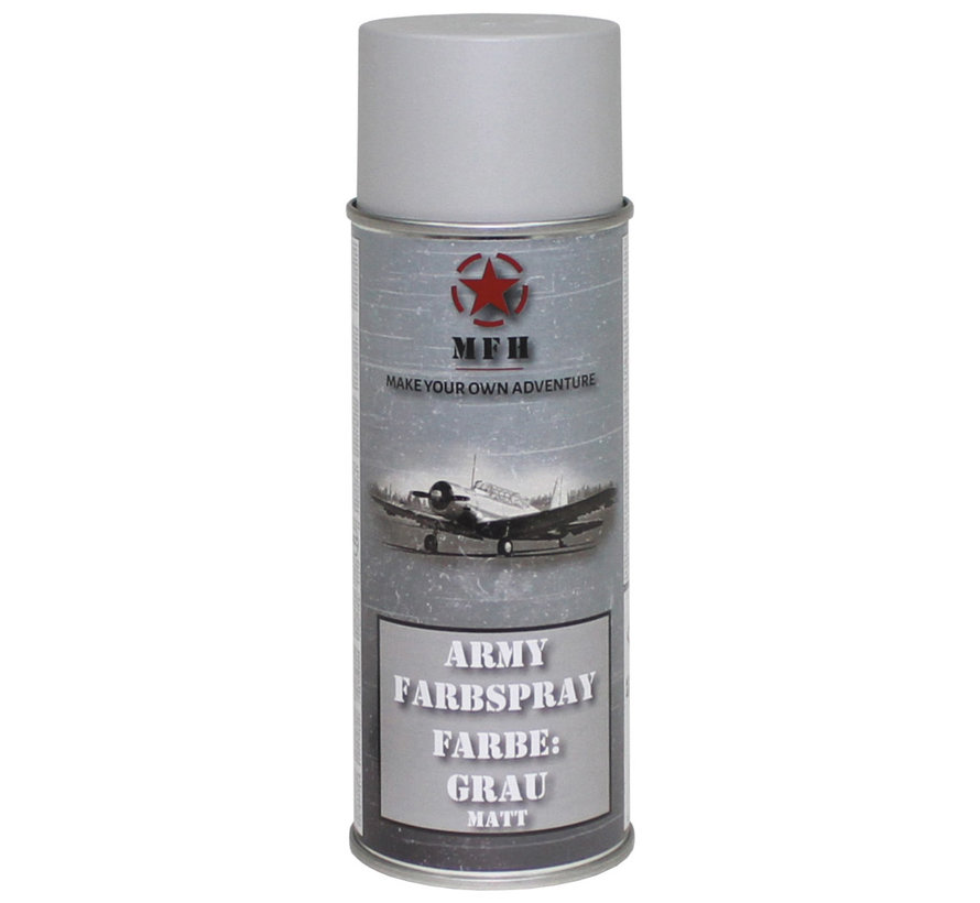 MFH - Bombe de peinture armée -  GRIS -  mat -  400 ml