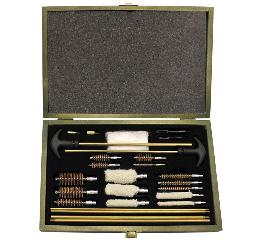 MFH - kit de nettoyage - universel pour pistolet - boite en bois
