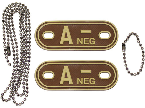 MFH MFH - groupe sanguin d'identité - desert - "A NEG" - 3D