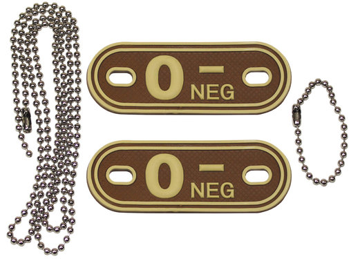 MFH MFH - Bloedgroep markers  -  met kettingen  -  Woestijn  -  "O NEG"  -  3d