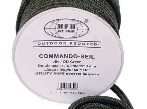 MFH Corde de 9 mm d’épaisseur et 60 m de longueur dans la couleur OD green ||  vert olive