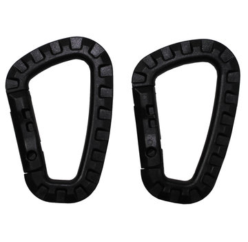 MFH MFH - Carabiner  -  Plastic  -  Zwarte  -  D 7 mm x 8  -  5 cm  -  2-pack