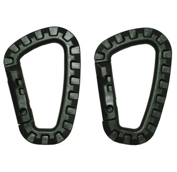 MFH MFH - Carabiner  -  Plastic  -  OD groen  -  D 7 mm x 8  -  5 cm  -  2-pack