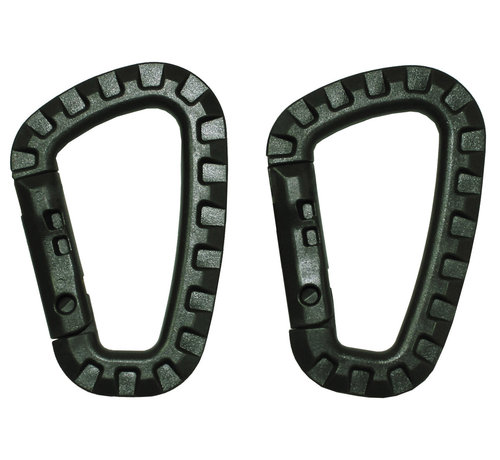 MFH MFH - Carabiner  -  Plastic  -  OD groen  -  D 7 mm x 8  -  5 cm  -  2-pack