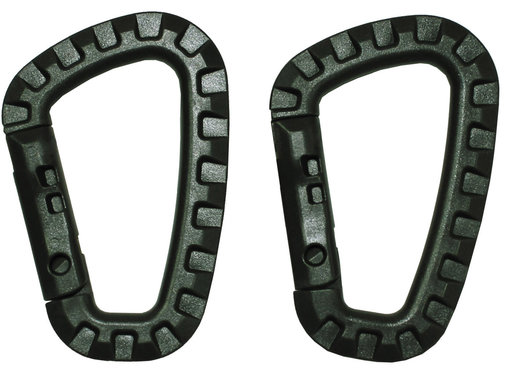 MFH MFH - mousqueton - plastique - kaki - D 7 mm x 8 - 5 cm - paquet de 2