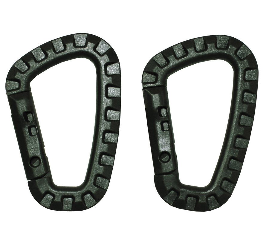 MFH - Karabiner -  Plastik -  oliv -  D 7 mm x 8 - 5 cm -  2er Pack