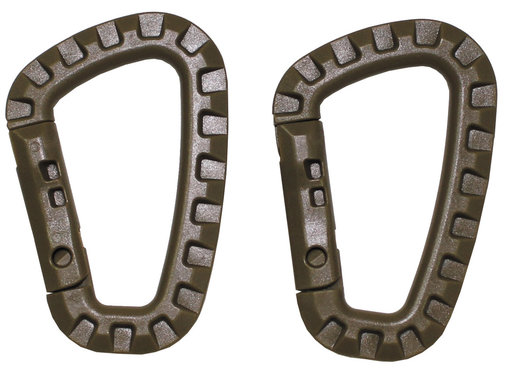 MFH MFH - Karabiner -  Plastik -  coyote tan -  D 7 mm x 8 - 5 cm -  2er Pack
