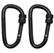 MFH MFH - Karabiner -  Schraubverschluss -  D 6mm x 6cm -  2er Pack - schwarz