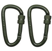 MFH MFH - Carabiner  -  schroefslot  -  D 6 mm x 6 cm  -  2-pack  -  OD groen