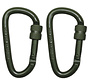 MFH - Carabiner  -  schroefslot  -  D 6 mm x 6 cm  -  2-pack  -  OD groen