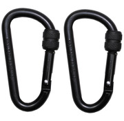 MFH MFH - Carabiner  -  schroefslot  -  D 8 mm x 8 cm  -  2-pack  -  Zwarte