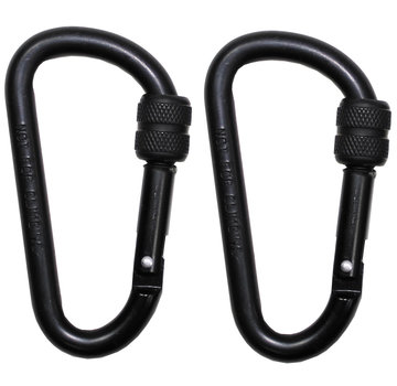 MFH MFH - Carabiner - schroefslot - D 8 mm x 8 cm - 2-pack - Zwarte