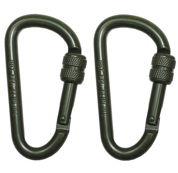 MFH MFH - Carabiner  -  schroefslot  -  D 8 mm x 8 cm  -  2-pack  -  OD groen