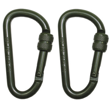MFH MFH - Karabiner - Schraubverschluss - D 8 mm x 8 cm - 2er Pack - oliv