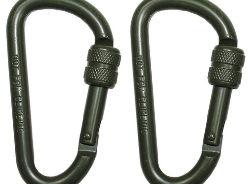 MFH MFH - mousqueton -  D 8mmx8cm -  kaki -  vis de blocage -  paquet de 2