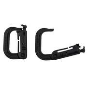 MFH MFH - Carabiner  -  Plastic  -  "MOLLE"  -  Zwarte  -  2-pack