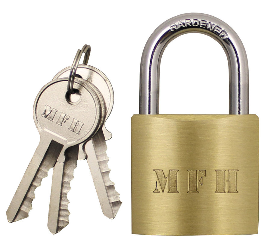 MFH - Hangslot  -  Met 3 sleutels  -  ca. 4,5 x 2,5 cm