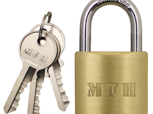 MFH MFH - cadenas - metallique - w/3 clés - 6x4 cm